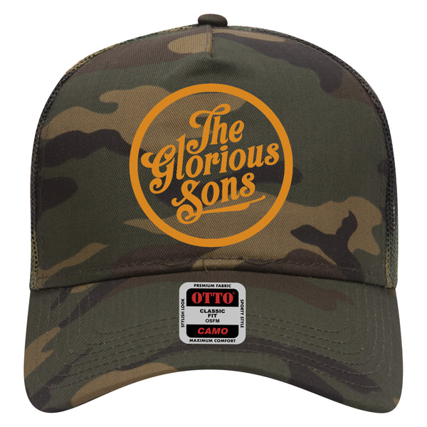 TGS ORANGE LOGO CAMO SNAP BACK HAT