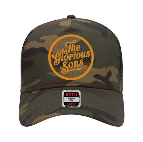 TGS ORANGE LOGO CAMO SNAP BACK HAT